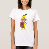 T-shirt Banana en coiffeur avec sèche-cheveux (Devant)