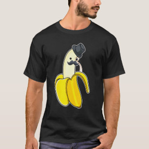 T-shirt Banana Gentleman Portant Le Chapeau Supérieur