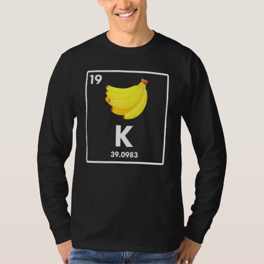 T-shirt Banana K Potassium Plaisanterie Végétarien Végétal (Devant)