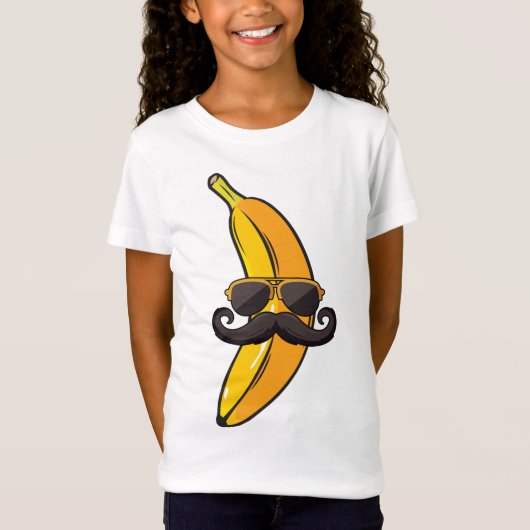 T-Shirt Banana Mustache Lunettes de soleil Face Fruit Cool (Devant)