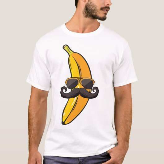 T-shirt Banana Mustache Lunettes de soleil Face Fruit Cool (Devant)
