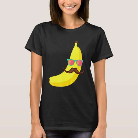 T-shirt Banana Mustache Lunettes de soleil Vacances été Tr (Devant)