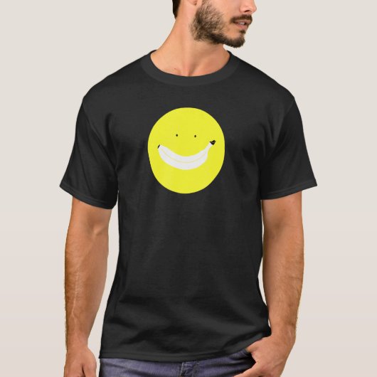 T-shirt Banana Smile Face Joyeux Fruit Amusant Amusant Cut (Devant)