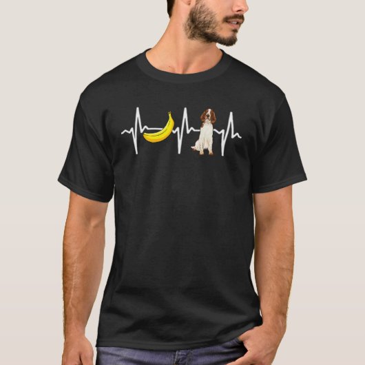 T-shirt Banana Welsh Springer Spaniel Heartbeat Chig (Devant)