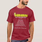 T-shirt Bananas Discotheque et Restaurant, Chicago, IL (Devant)
