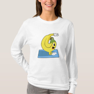 T-shirt Banane au Yoga sur tapis de Yoga