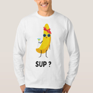 T-shirt Banane avec verres fruits végétariens végétaliens
