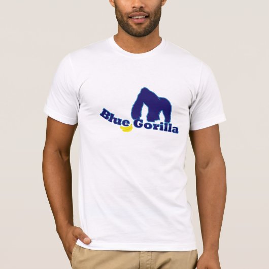 T-shirt banane bleue de gorille (Devant)