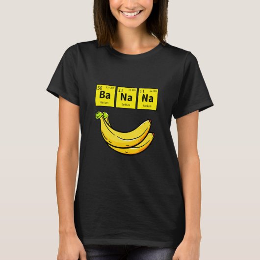 T-shirt Banane Chimique Tableau Périodique Des Éléments Ba (Devant)