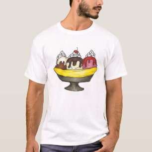 T-shirt Banane crème glacée Sundae Fractionné Foie Confus 