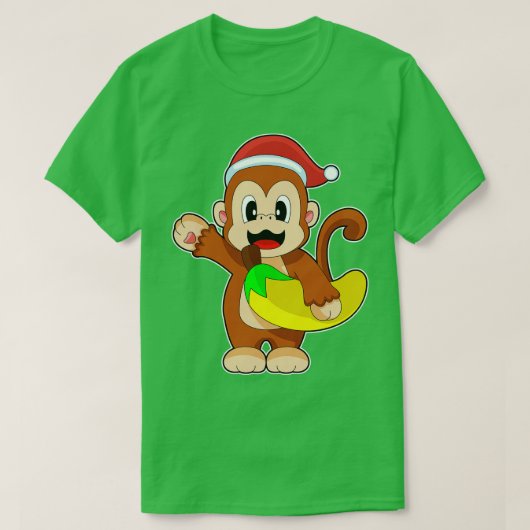 T-shirt Banane de Noël de singe (Design devant)