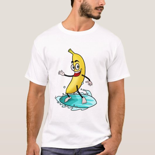 T-shirt Banane de surf jaune (Devant)