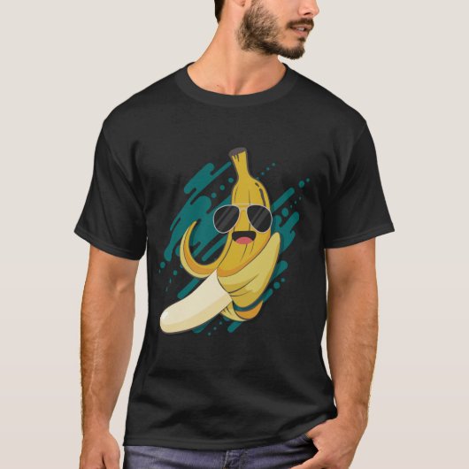 T-shirt Banane drôle avec lunettes de soleil Potassium sai (Devant)