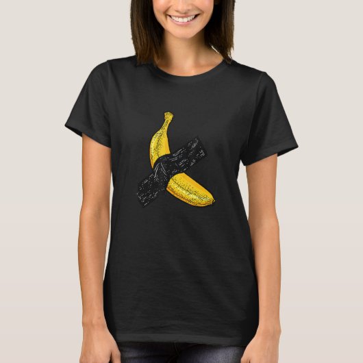 T-shirt Banane Drôle cool Montée Avec Graphe De Bande Adhé (Devant)