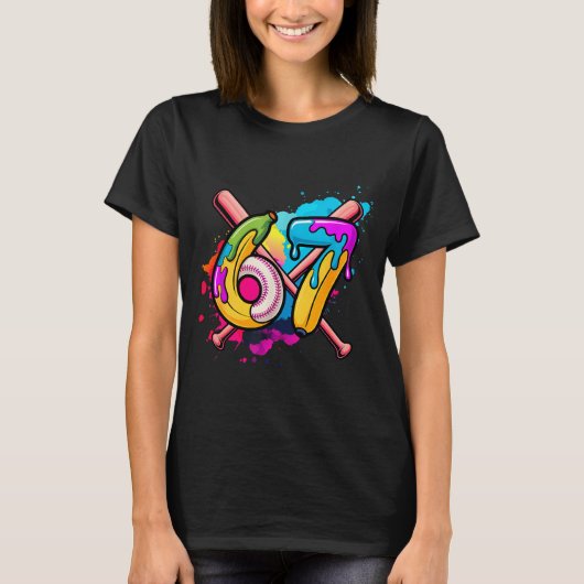 T-shirt Banane drôle de baseball 67 glace coulante mème  (Devant)