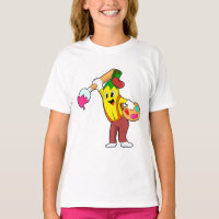 Banane en peintre avec pinceau
