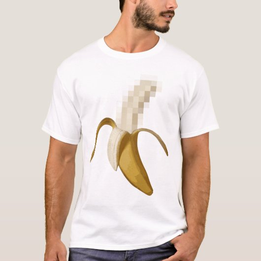T-shirt Banane épluchée censurée sale (Devant)