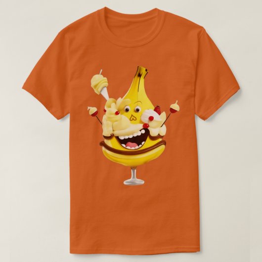 T-shirt banane fendu fruit drôle (Design devant)