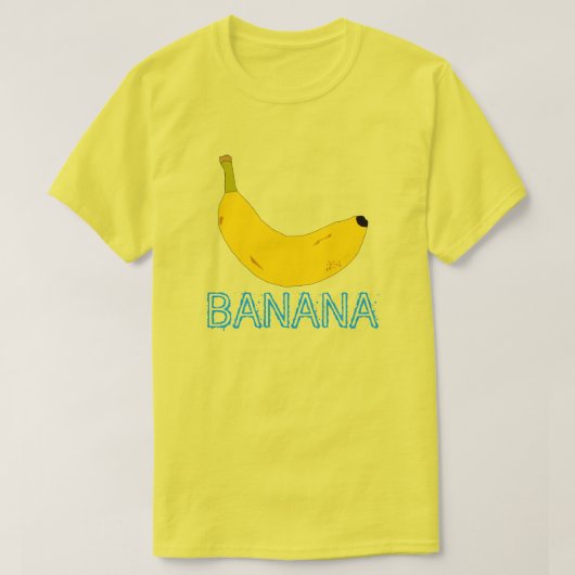 T-SHIRT BANANE JAUNE ET TEXTE BLEU (Design devant)