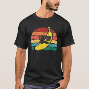 T-shirt Banane Lunettes de soleil Mustache Retro Fruit Fac