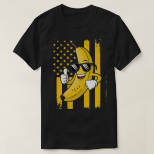 T-shirt Bananes Graphiques Fier Nom Drapeau Américain Rétr