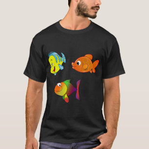 T-shirt Banc de poissons drôles et colorés