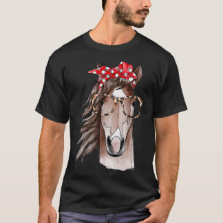 T-shirt bandana à cheval et lunettes