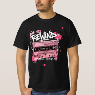 T-shirt Bande Cassette Rewind Graffiti Les Souvenirs ne