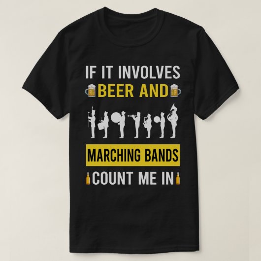 T-shirt Bande De Bières Et Marching (Design devant)