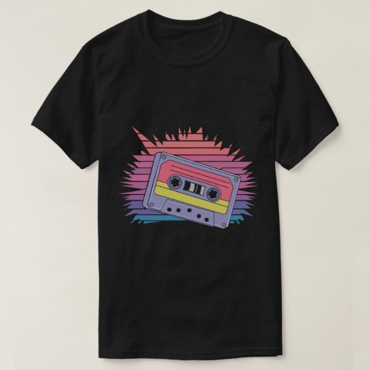 T-shirt Bande de cassette de l'ancienne école - 90s Throwb (Design devant)