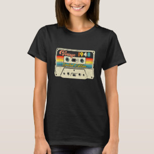 T-shirt Bande de cassette Retro Vintage 1948 Anniversaire