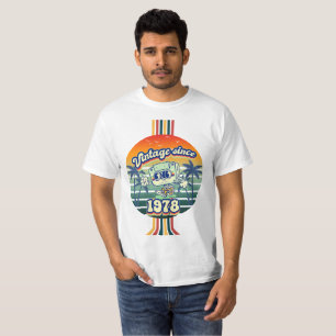 T-shirt Bande de cassette Vintage 1978 Rétro 47e anniversa