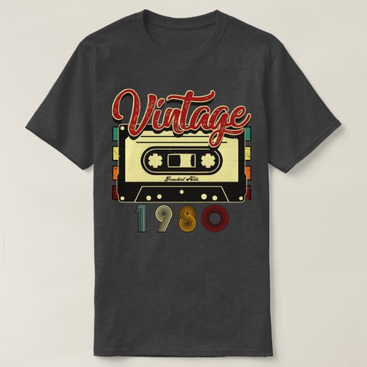 T-shirt Bande de cassette vintage 1980 (Design devant)