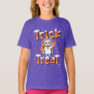 T-shirt Bande de chat adorable ou traiter Halloween