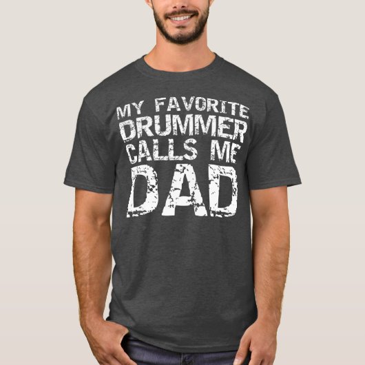 T-shirt Bande de Marching Drumline Papa Mon batteur favori (Devant)