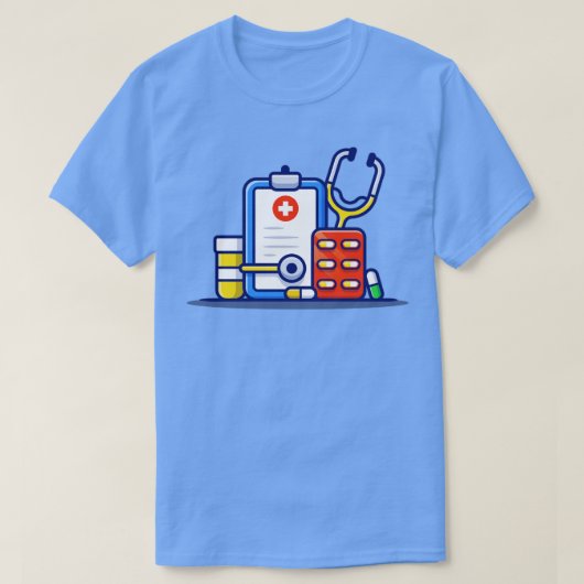 T-shirt Bande De Stethoscope porte - bloc (Design devant)
