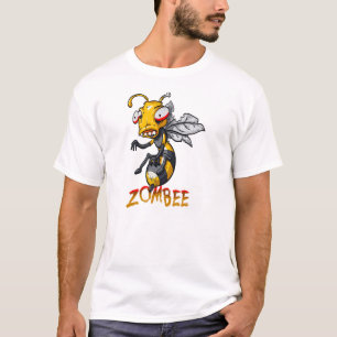 T-shirt Bande dessinée d'abeille de zombi