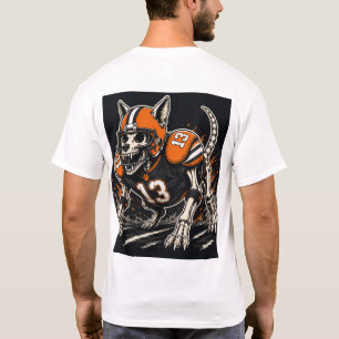 T-shirt Bande dessinée de chien de football squelette
