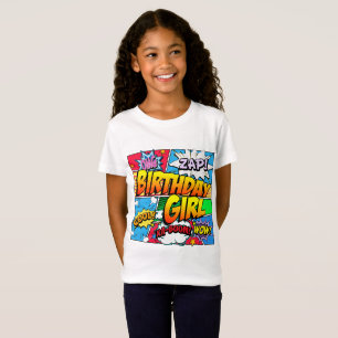 T-Shirt Bande dessinée de fille d'anniversaire
