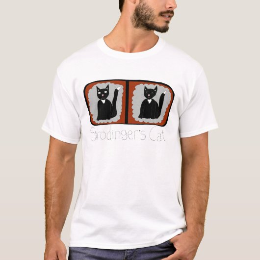 T-shirt Bande dessinée de la Science de chat de Shrodinger (Devant)