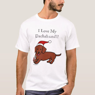 T-shirt Bande dessinée de Noël de teckel