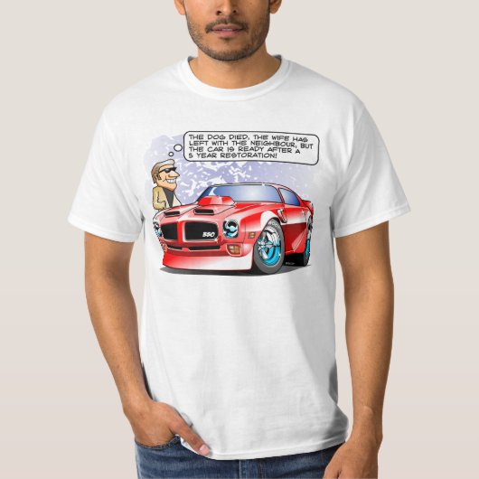 T-shirt Bande dessinée de restauration de voiture de 1971 (Devant)