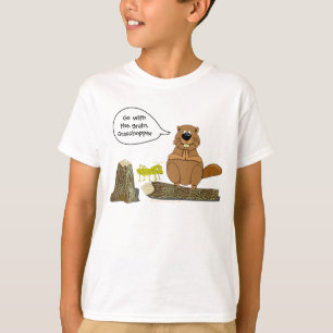 T-shirt Bande dessinée de rotation en bois drôle de cast