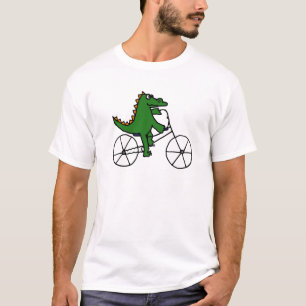 T-shirt Bande dessinée drôle de bicyclette d'équitation