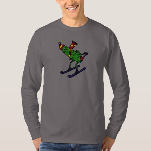 T-shirt Bande dessinée drôle de ski de conserves au (Devant)