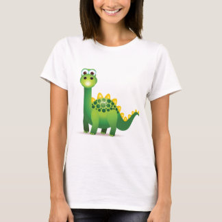 T-shirt Bande dessinée mignonne de dinosaure vert