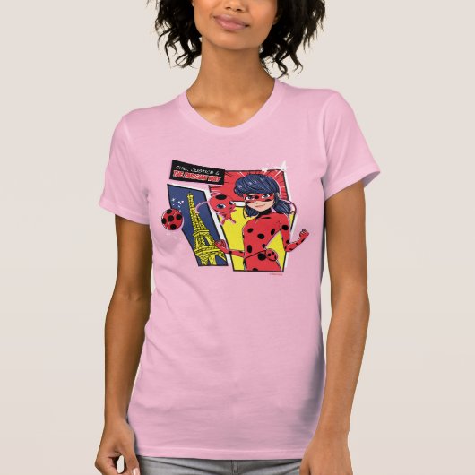 T-shirt Bande dessinée Miraculaire Ladybug Parisienne (Devant)