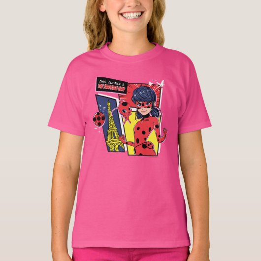 T-shirt Bande dessinée Miraculaire Ladybug Parisienne (Devant)