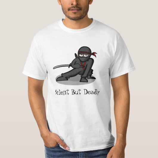 T-shirt Bande dessinée Ninja "silencieux mais extrêmement (Devant)