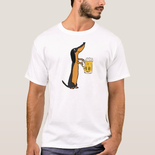 T-shirt Bande dessinée potable de bière de chien drôle de (Devant)